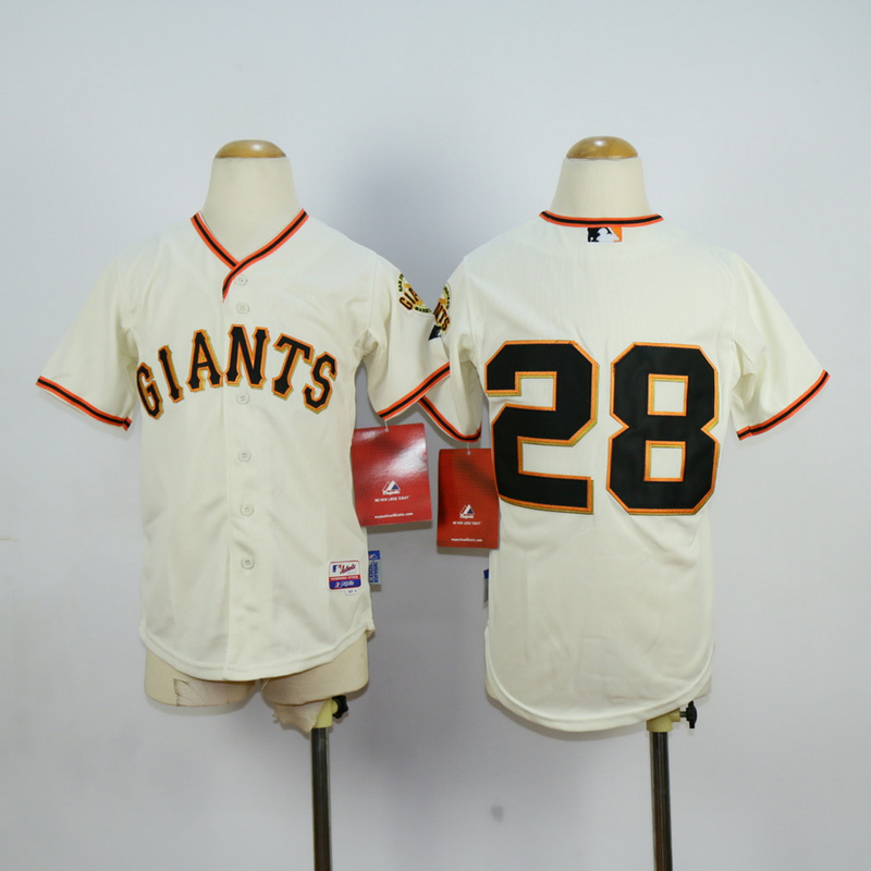 Youth San Francisco Giants #28 No name Cream MLB Jerseys